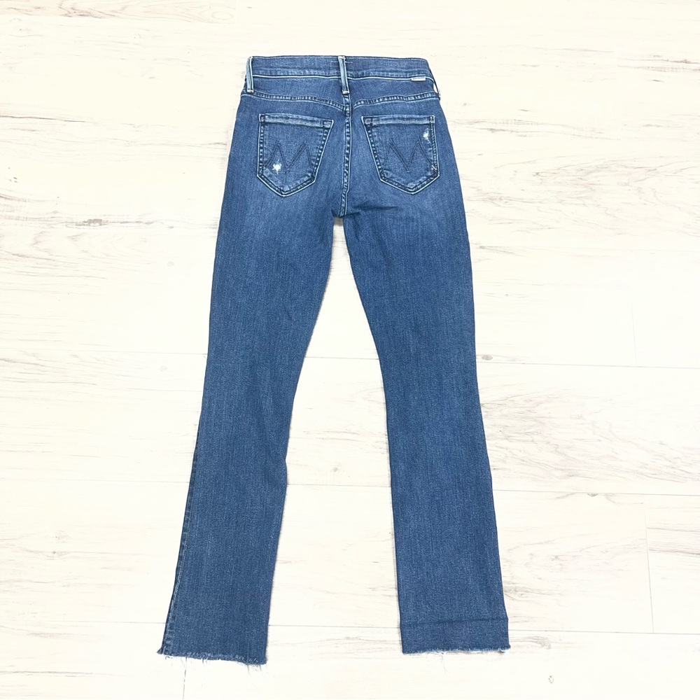 Mother The Mid Rise Dazzler Ankle Fray Jeans in Weekend Warrior Size 24 - Picture 8 of 16